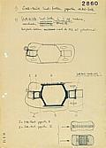 Erste Knautschzonen-Handskizze von Béla Barényi. Die gestaltfeste Fahrgastzelle mit weichem Vorbau und weichem Heck wird zur Sicherheitsmaxime.